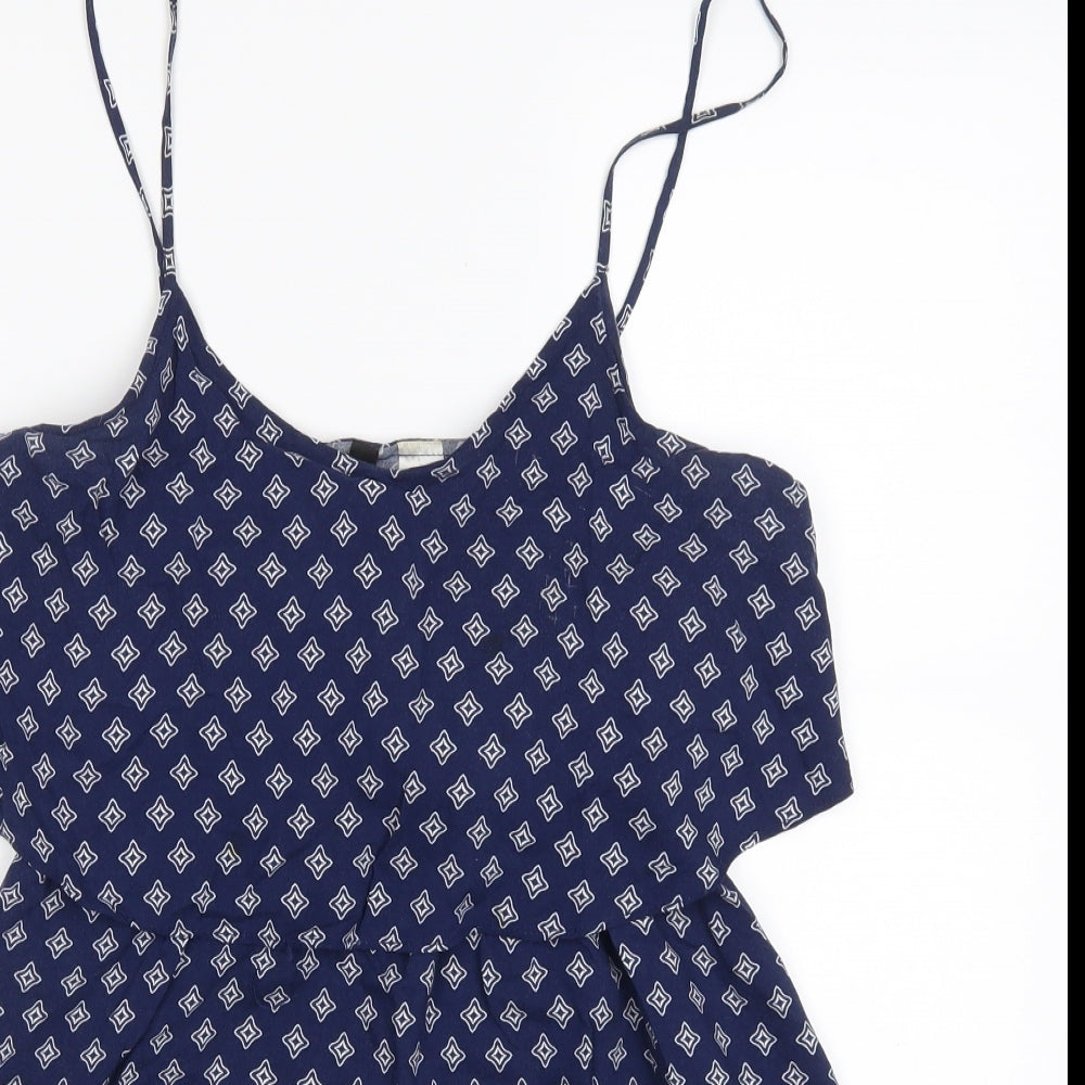 H&M Womens Blue Geometric  Mini  Size 10