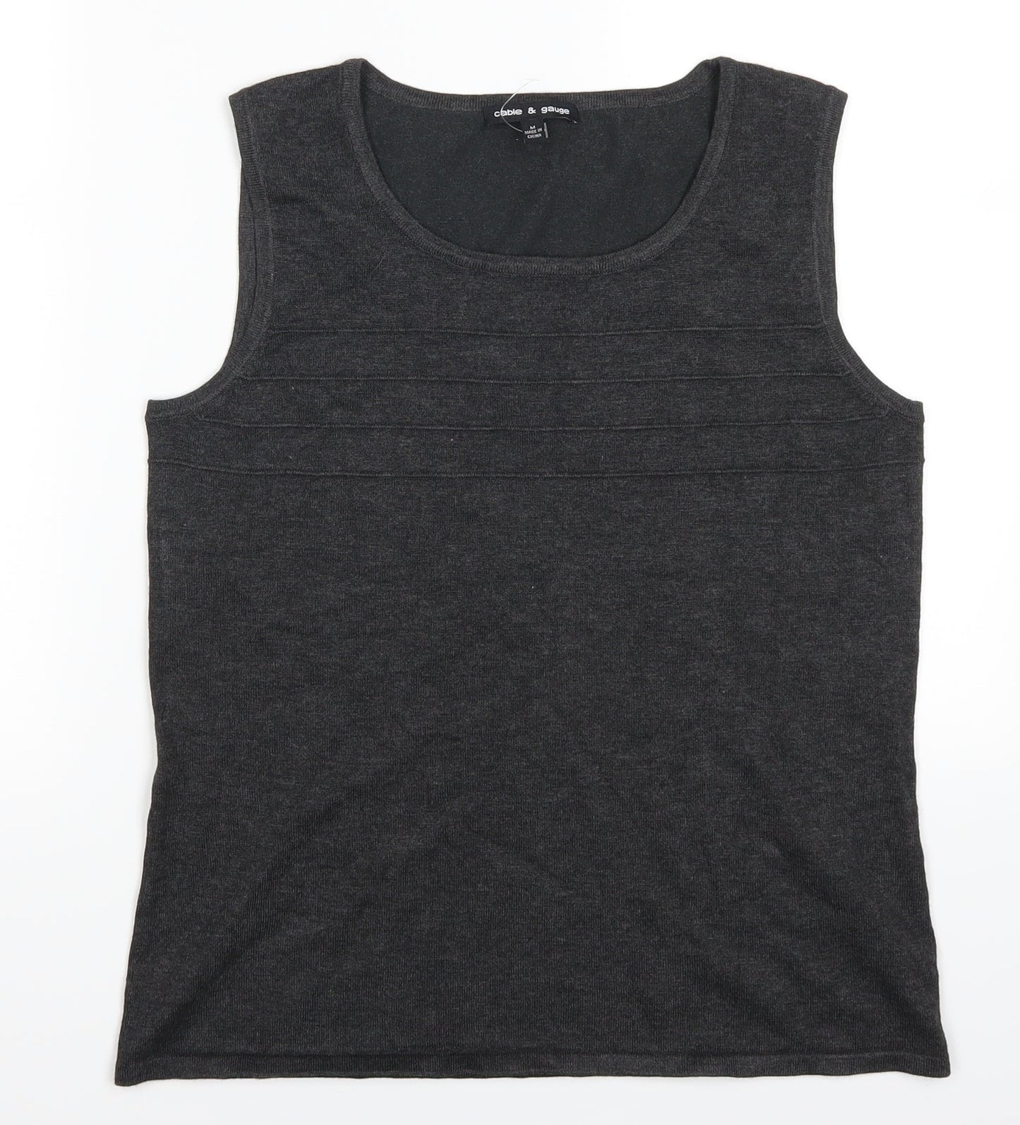 Cable & Gauge Womens Grey  Rayon Basic Tank Size M