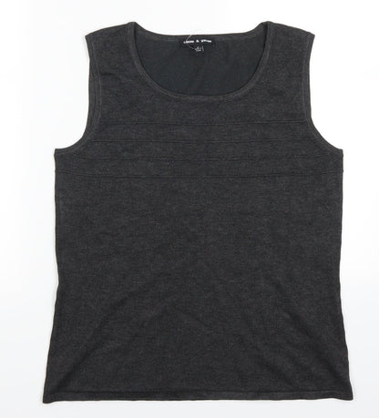 Cable & Gauge Womens Grey  Rayon Basic Tank Size M