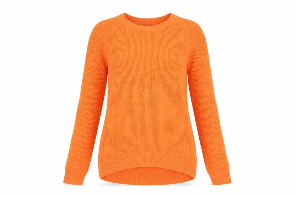 H&M Womens Orange  Knit Pullover Jumper Size XS