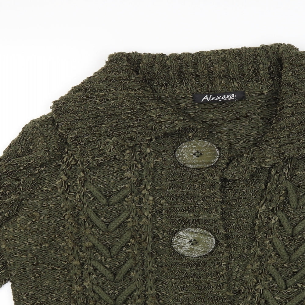 ALEXARA Womens Green  Knit Cardigan Jumper Size L