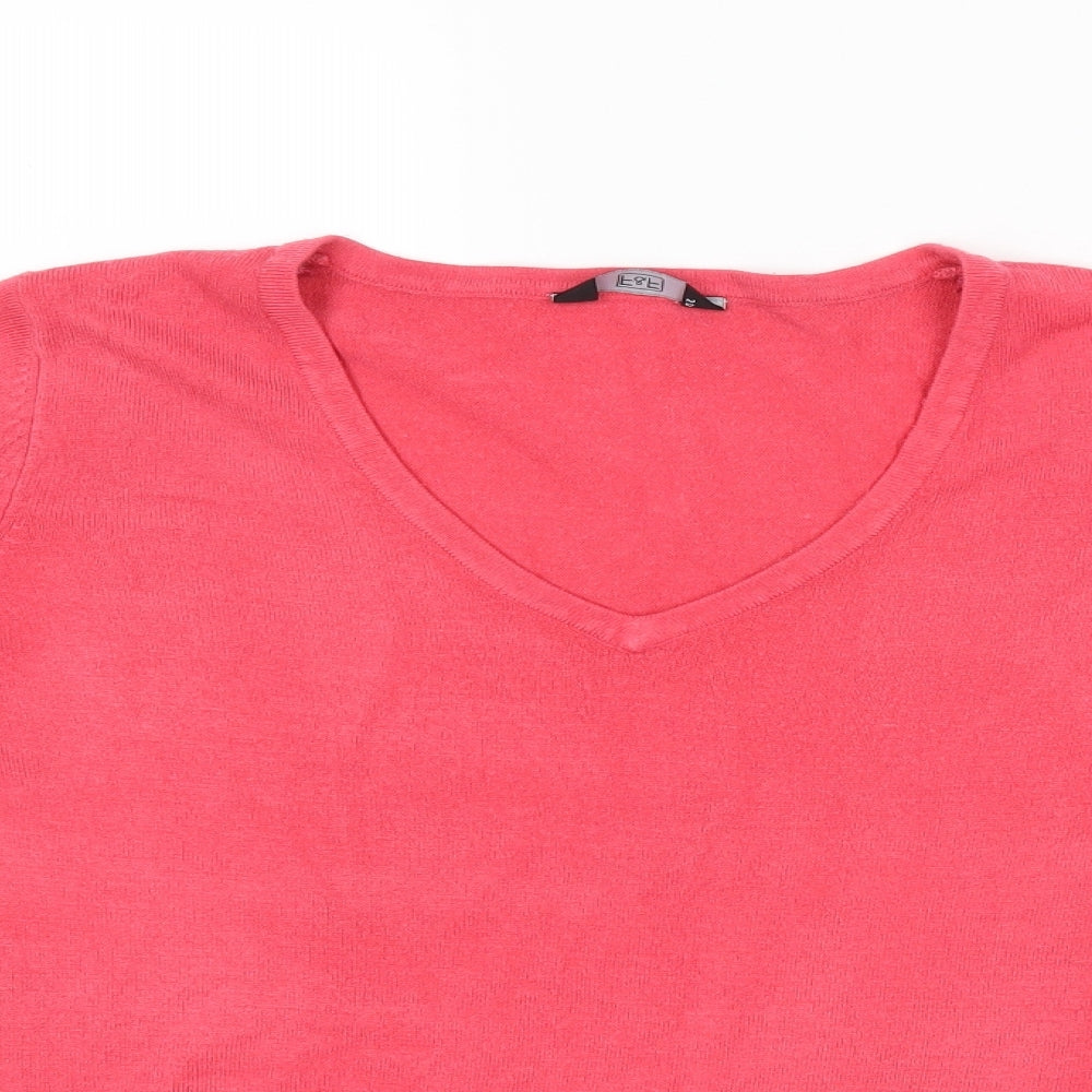 F&F Womens Pink  Knit Pullover Jumper Size 14