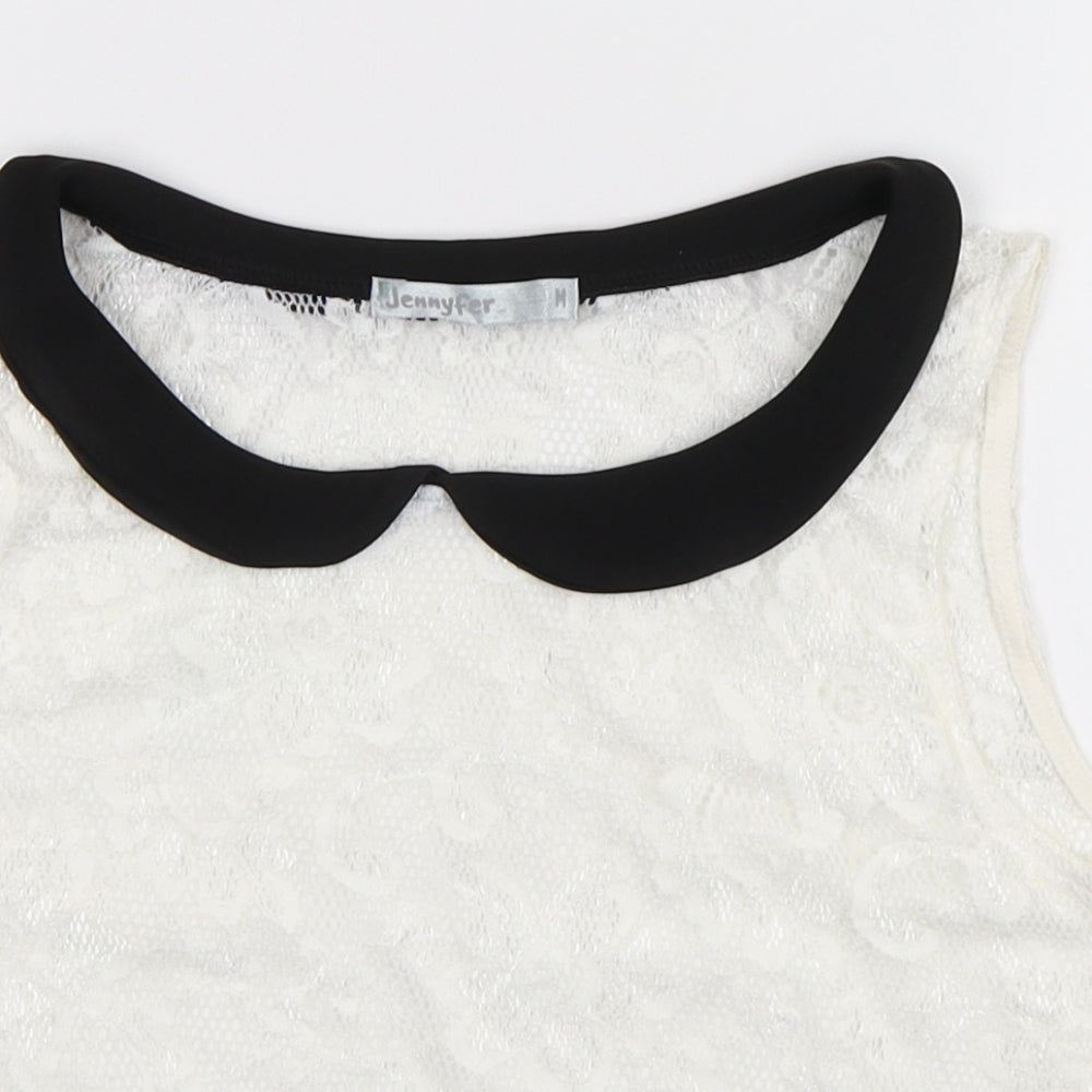 Jennyfer Womens White   Basic Tank Size M