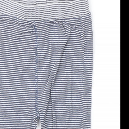 Close-up detail of Next Blue Striped Sweatpants Leggings, size 3-6, Months