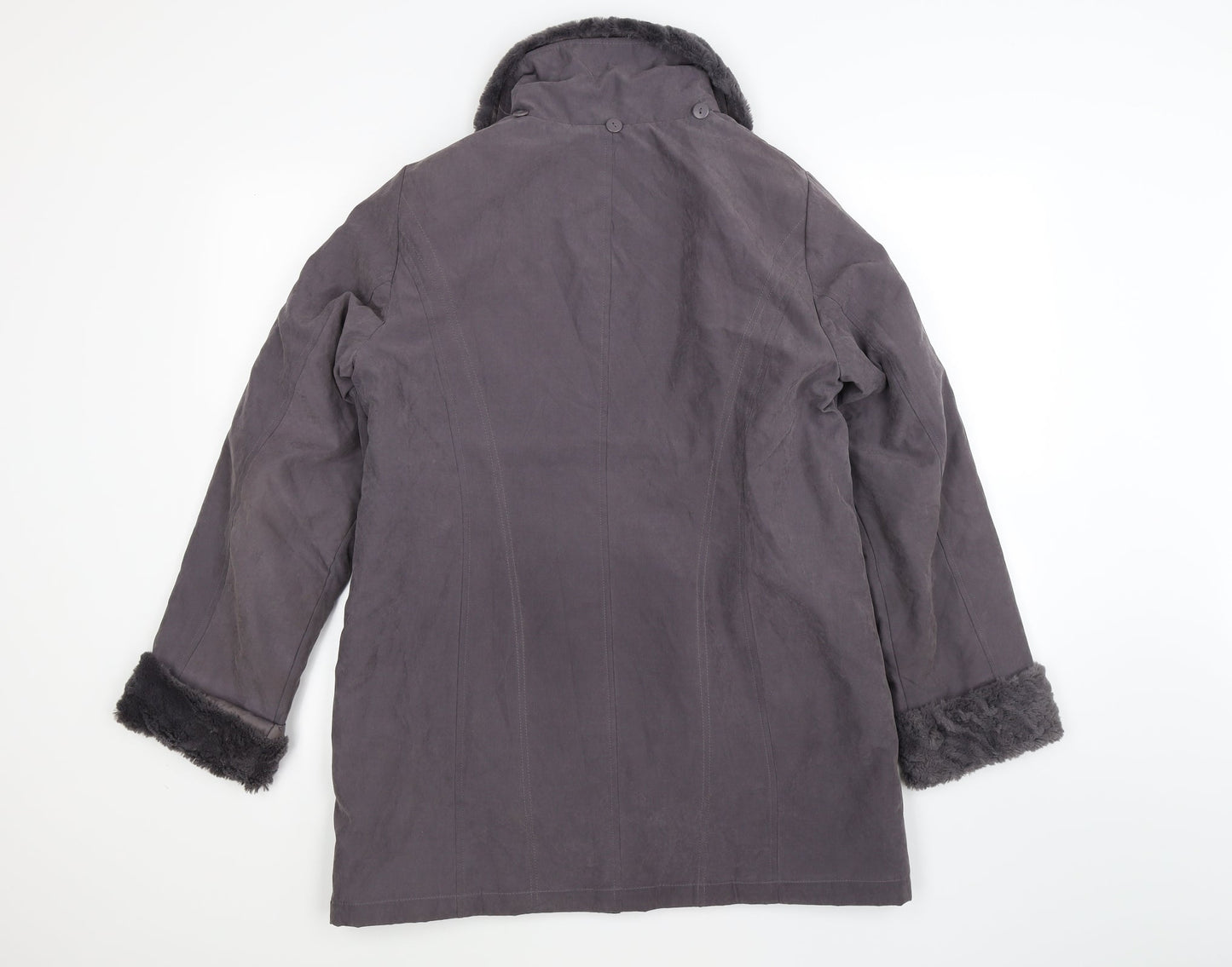 Bonmarché Womens Grey  Velour Windbreaker Coat Size XS