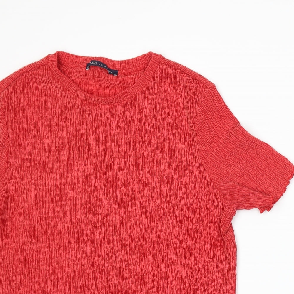 Marks and Spencer Womens Red   Basic T-Shirt Size 14