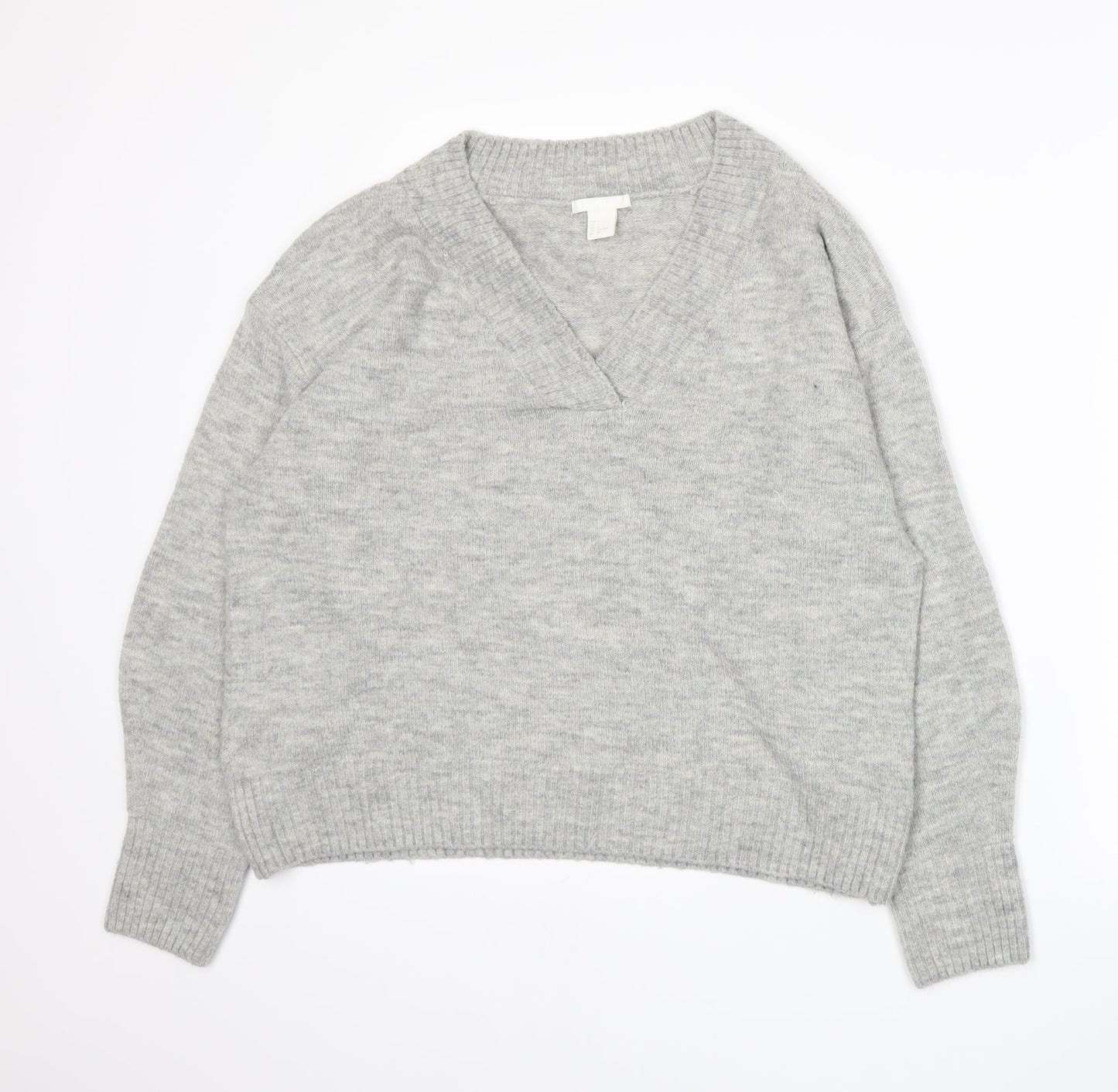 H&M Womens Grey  Knit Pullover Jumper Size M