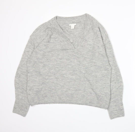 H&M Womens Grey  Knit Pullover Jumper Size M