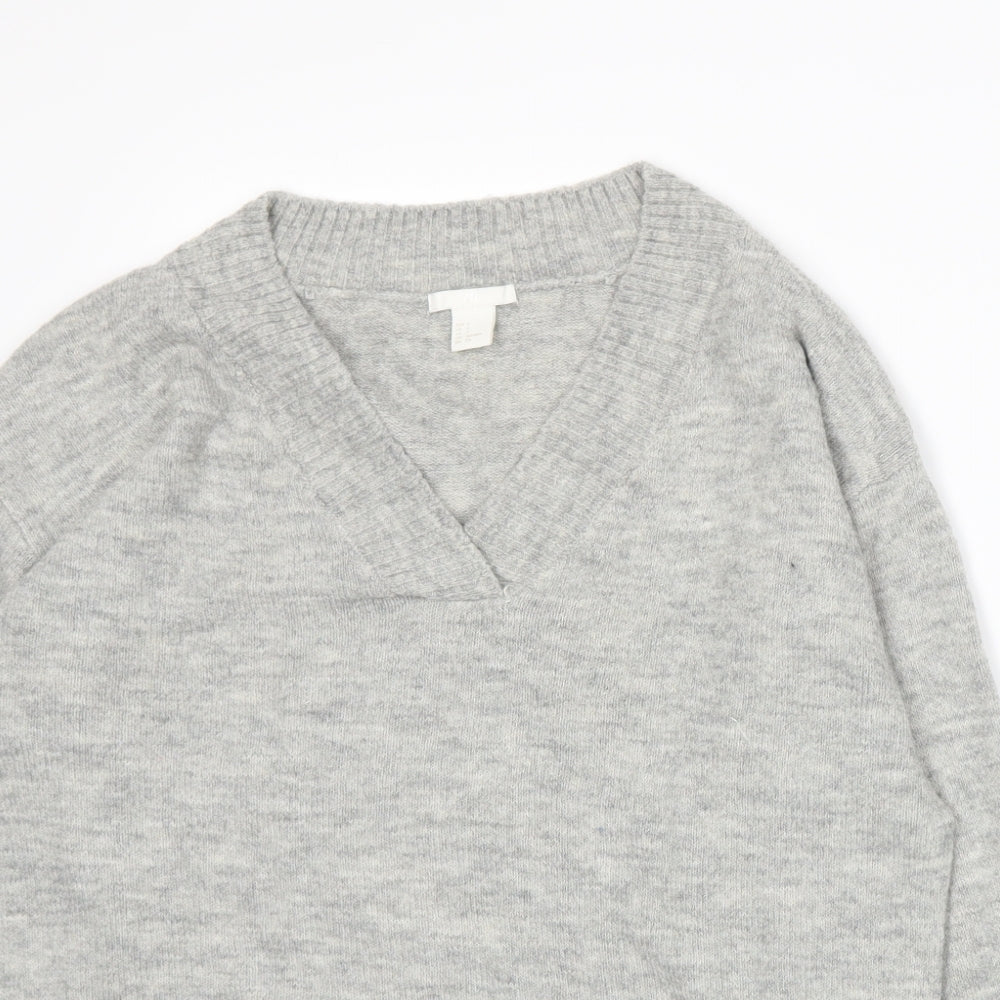 H&M Womens Grey  Knit Pullover Jumper Size M