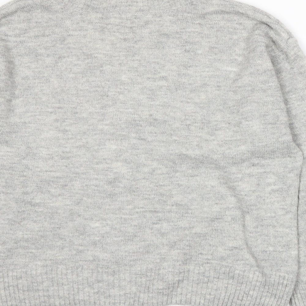 H&M Womens Grey  Knit Pullover Jumper Size M