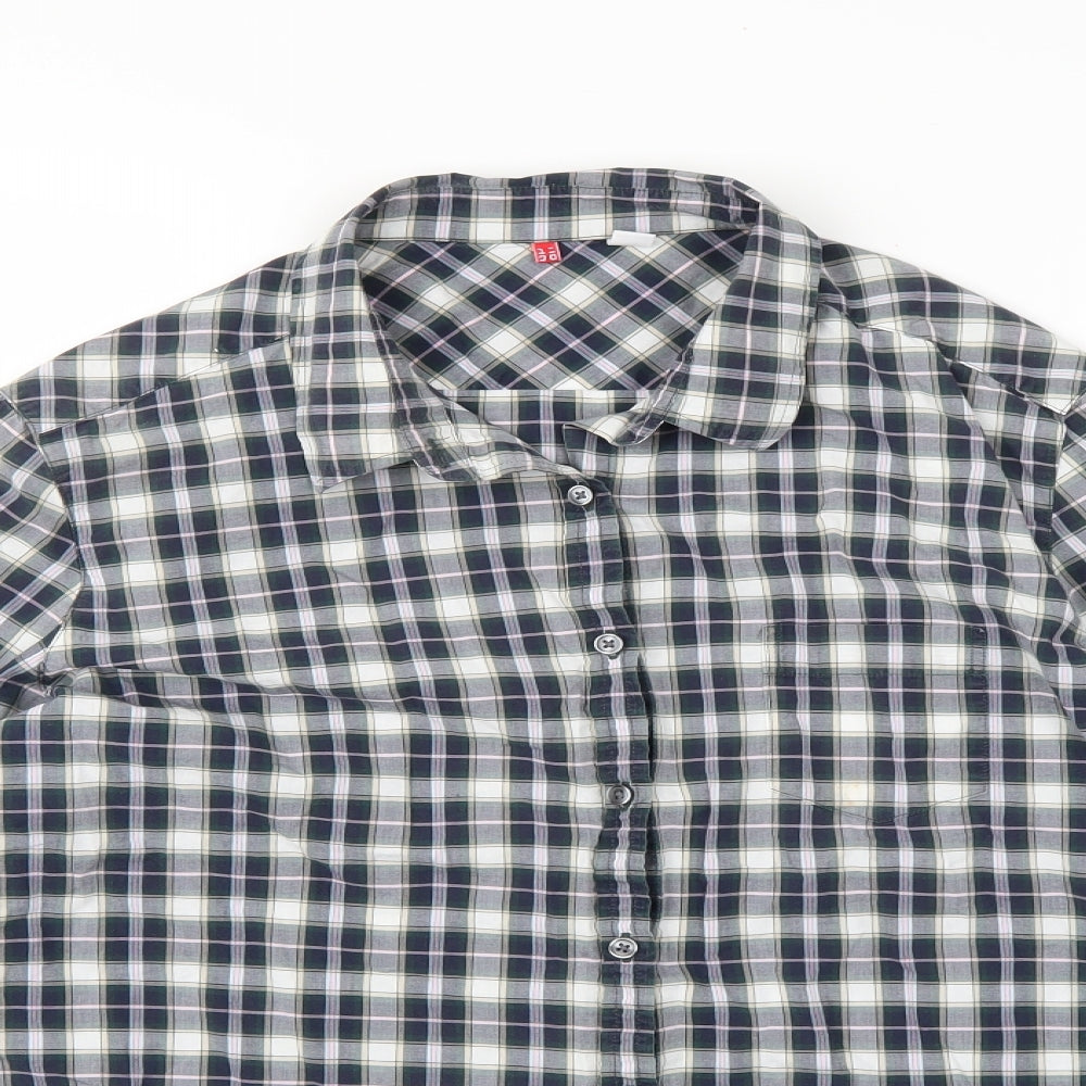 Preworn Womens Blue Check  Basic Button-Up Size XL