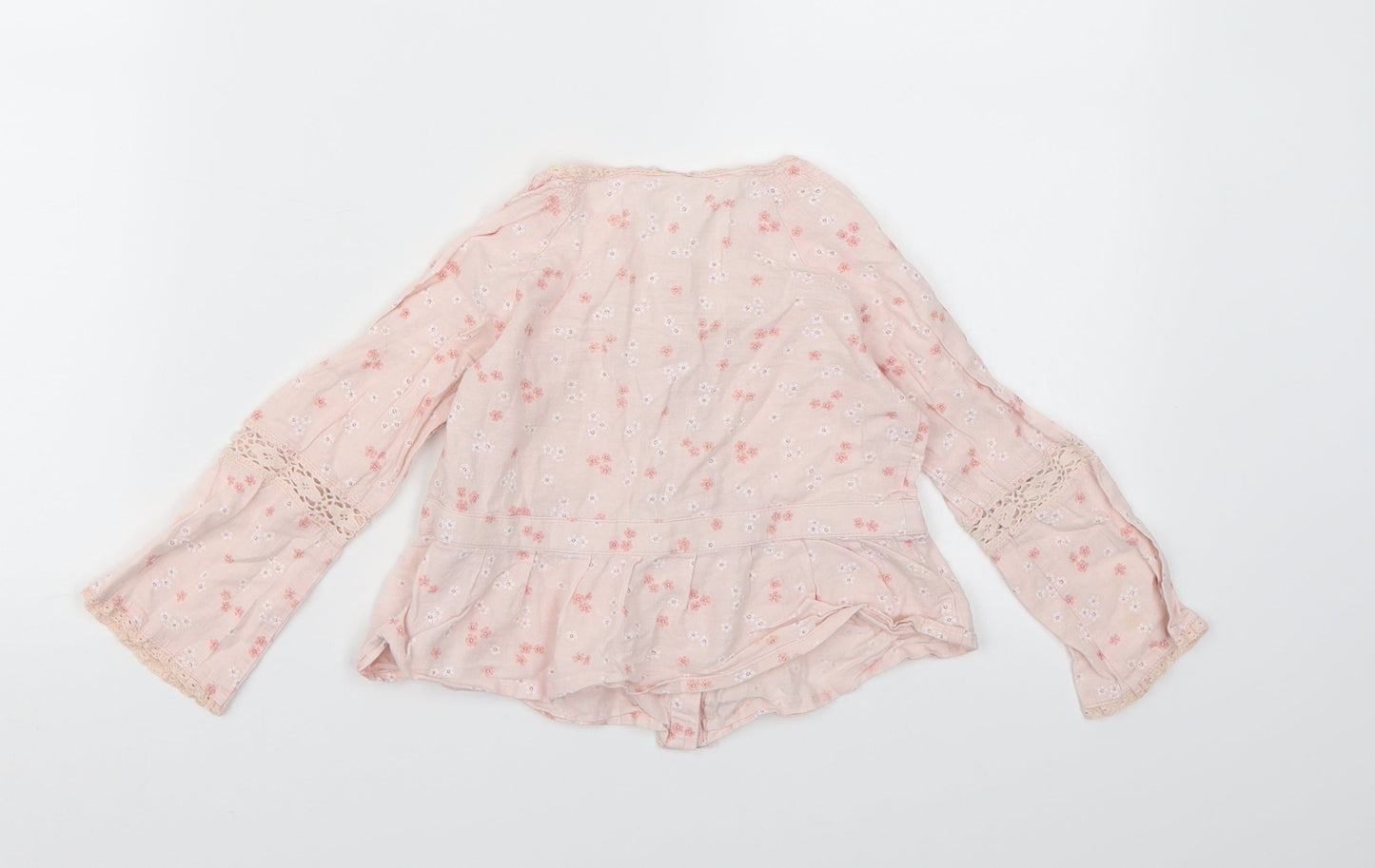 Mayoral Girls Pink Floral  Basic Blouse Size 3 Years
