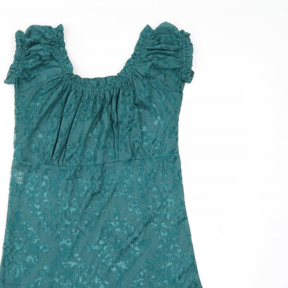 Diana Osorphan Womens Green Floral  Basic Blouse Size 12