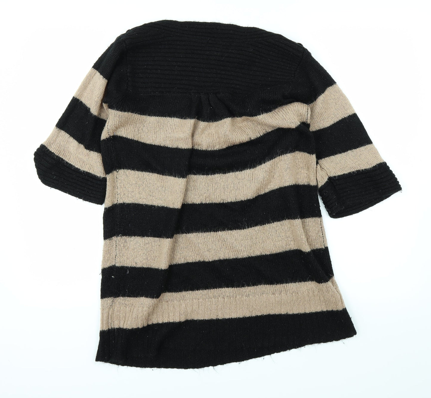 mimosa Womens Black Striped  Pullover Jumper Size 14