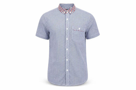 Twisted Soul Mens Blue Check   Button-Up Size S