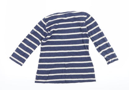 Next Girls Blue Striped  Pullover Jumper Size 5 Years  - star