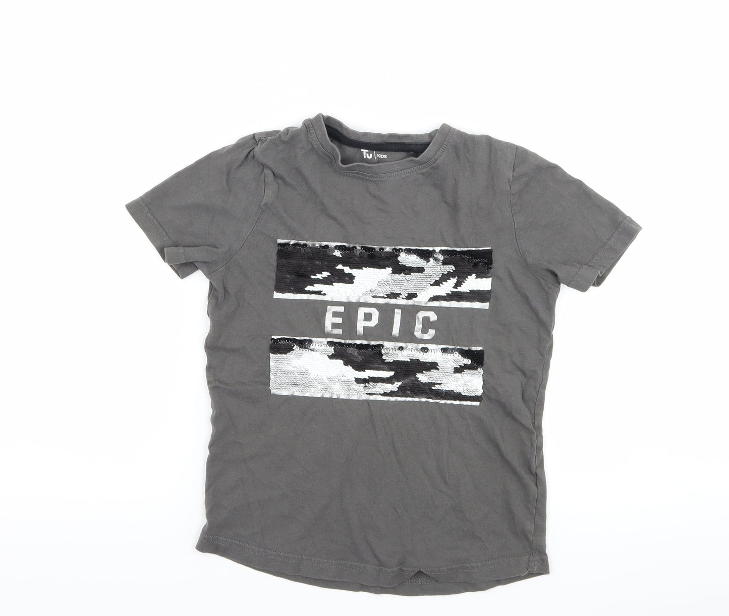 TU Boys Grey   Basic T-Shirt Size 6 Years  - epic