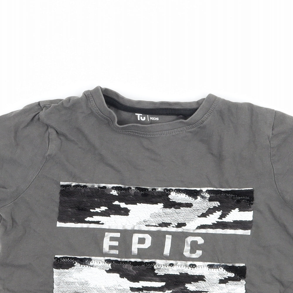 TU Boys Grey   Basic T-Shirt Size 6 Years  - epic