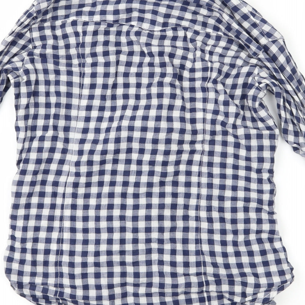 Gap Womens Blue Check  Basic Button-Up Size XS