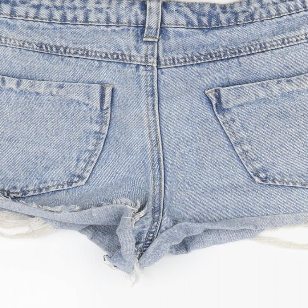 Boohoo Womens Blue   Cut-Off Shorts Size 10