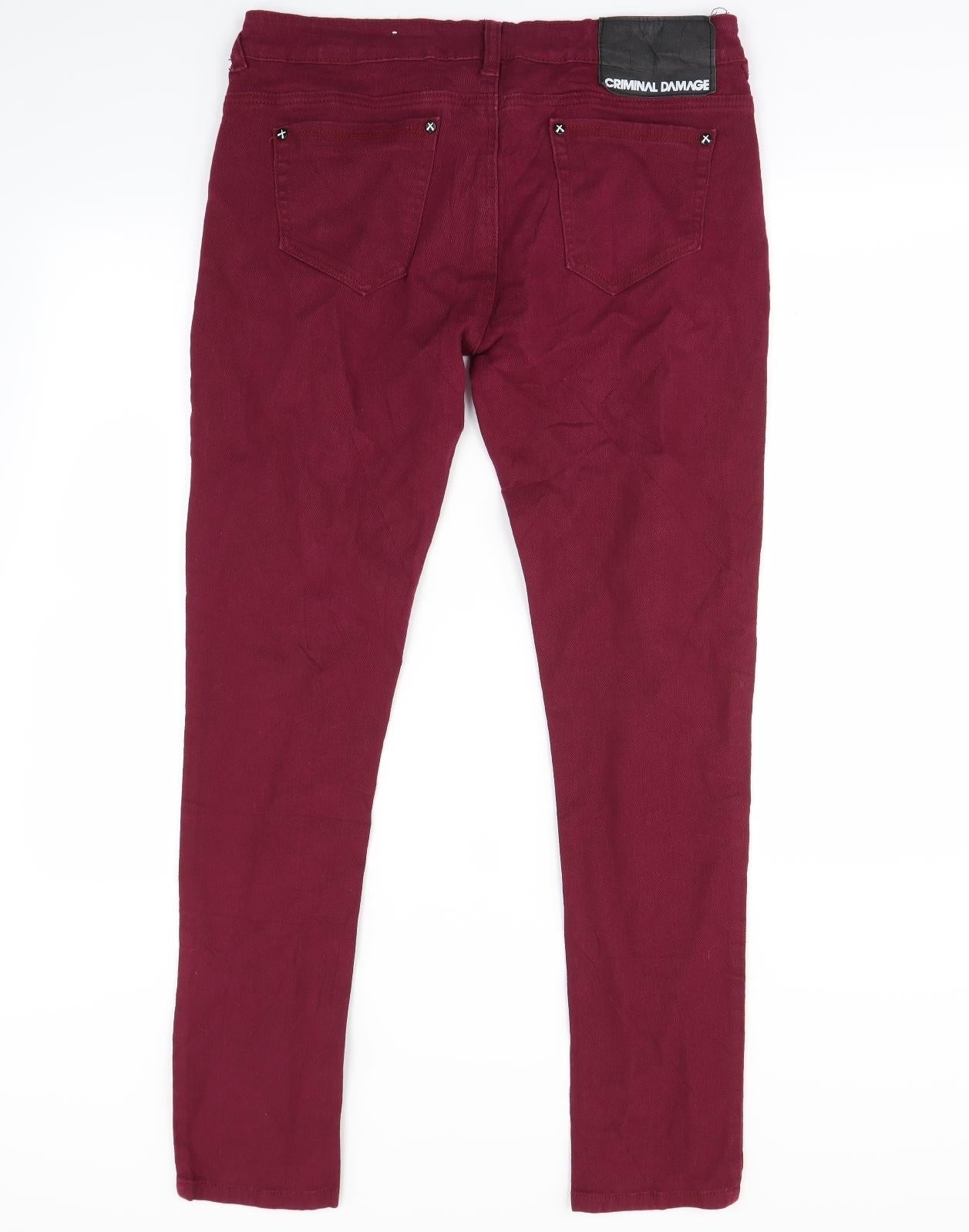 Criminal Damage Womens Purple   Skinny Jeans Size 36 in L28 in