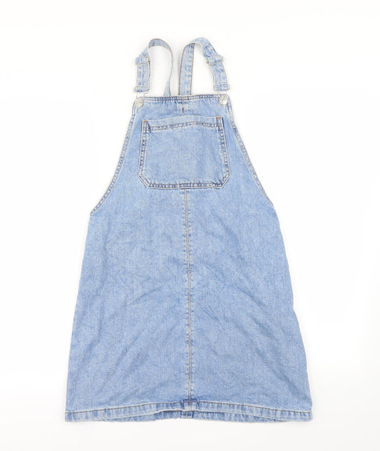 Topshop Womens Blue  Denim Pinafore/Dungaree Dress  Size 6