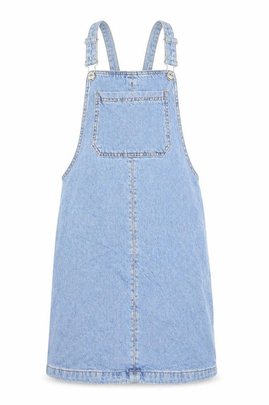 Topshop Womens Blue  Denim Pinafore/Dungaree Dress  Size 6