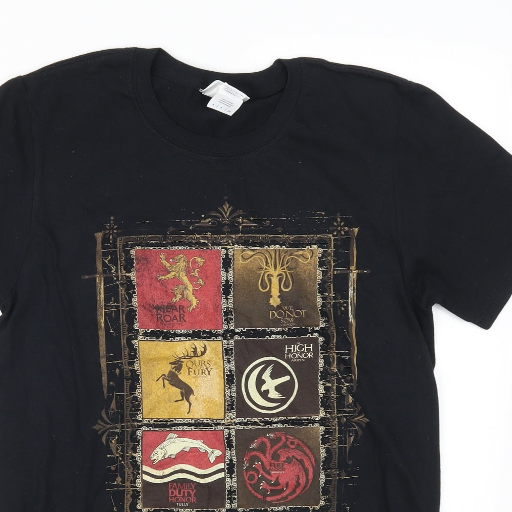 Gildan Mens Black    T-Shirt Size S  - Game of Thrones