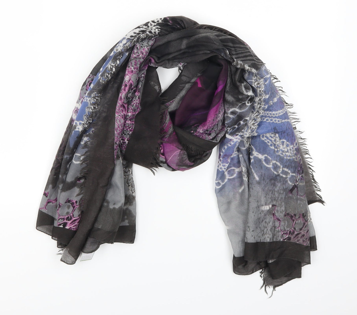 Preworn Womens Purple Floral   Scarf