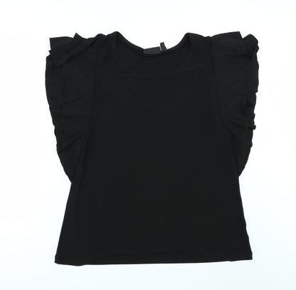 Preloved Attitudes Womens Black   Tunic Blouse Size L - Front