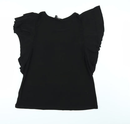 Preloved Attitudes Womens Black   Tunic Blouse Size L - Back
