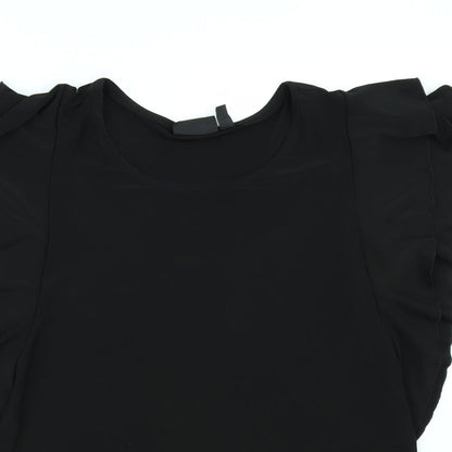 Preloved Attitudes Womens Black   Tunic Blouse Size L - Detail