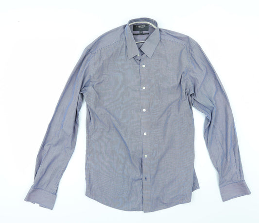 Limited Collection Mens Blue Striped   Button-Up Size 14.5