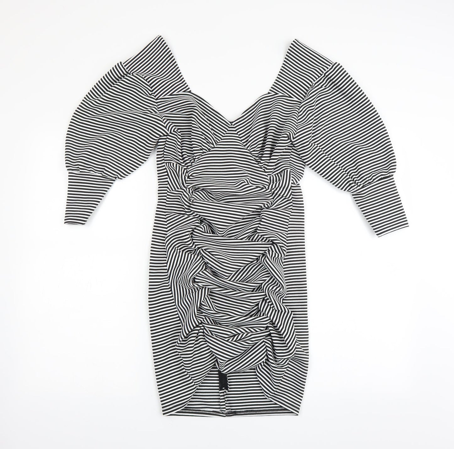 Another Reason Womens Black Striped  Bodycon  Size 12