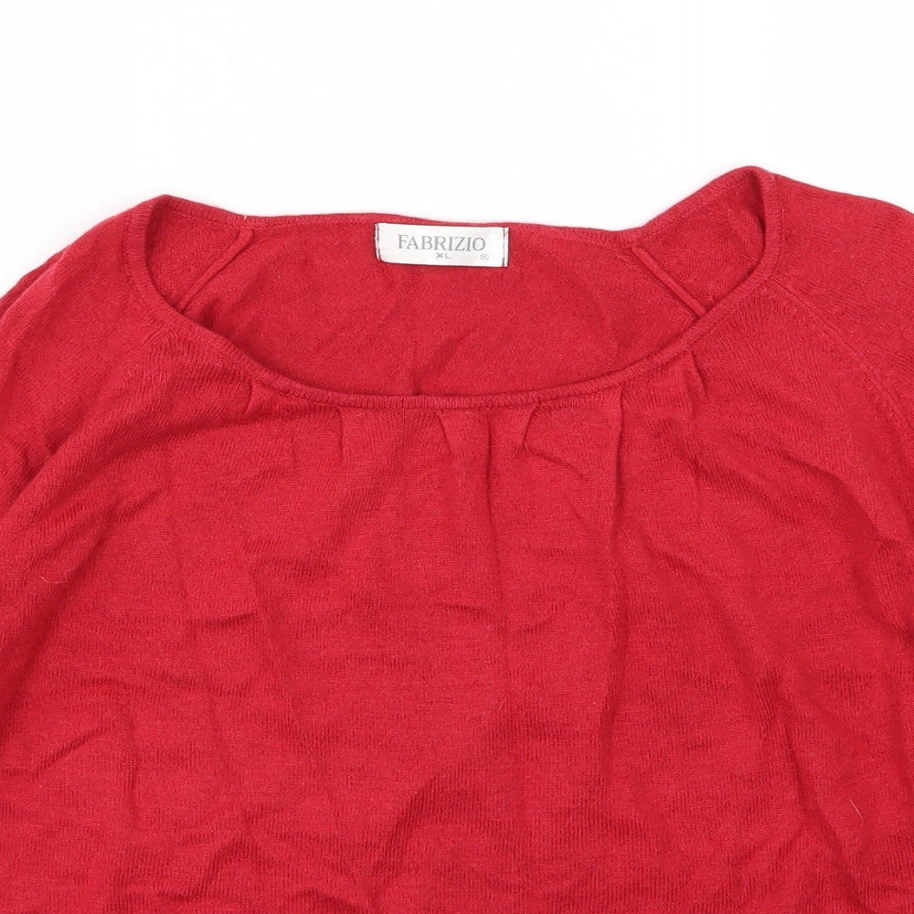 Fabrizio Womens Red  Knit Pullover Jumper Size XL