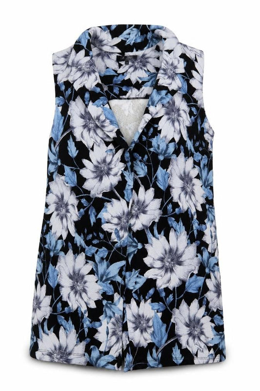 New Look Womens Blue Floral  Jacket Blazer Size 12