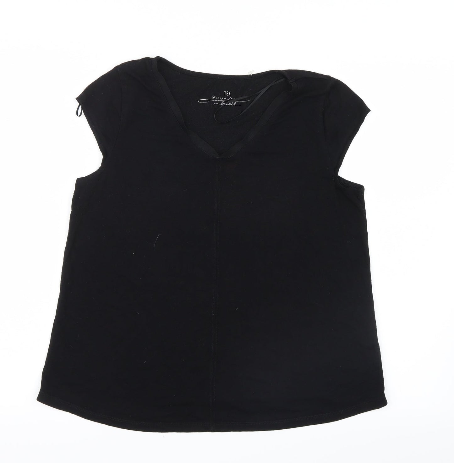 Tex  Womens Black   Basic T-Shirt Size S
