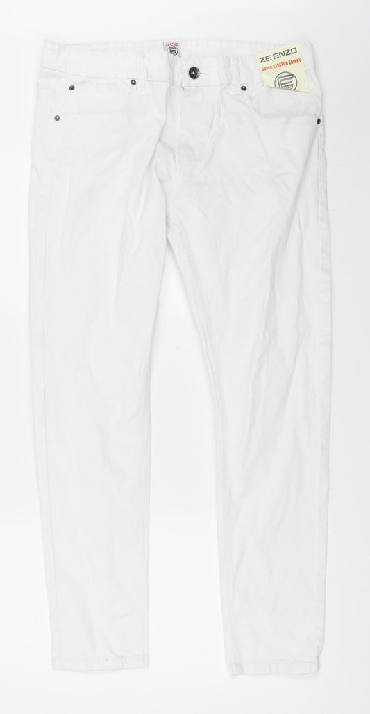 Zeenzo Womens White   Skinny Jeans Size 36 L29 in - Super Skinny