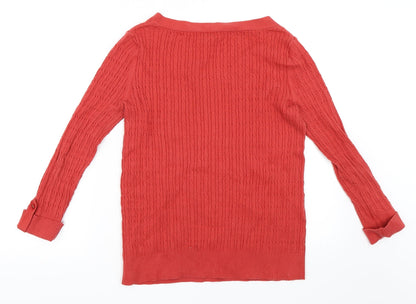 Country Casuals Womens Orange Pullover Jumper Size M