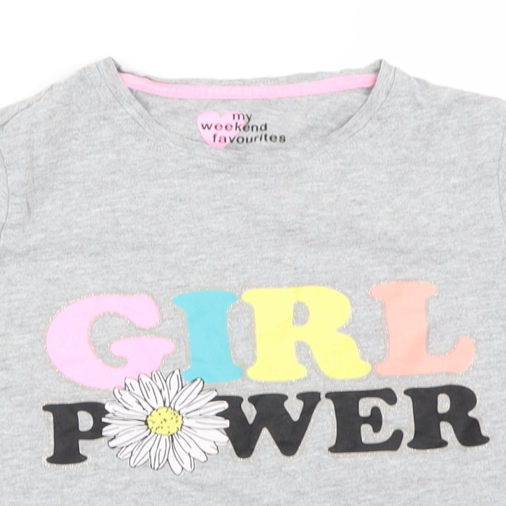 Preworn Girls Grey   Basic T-Shirt Size 12 Years