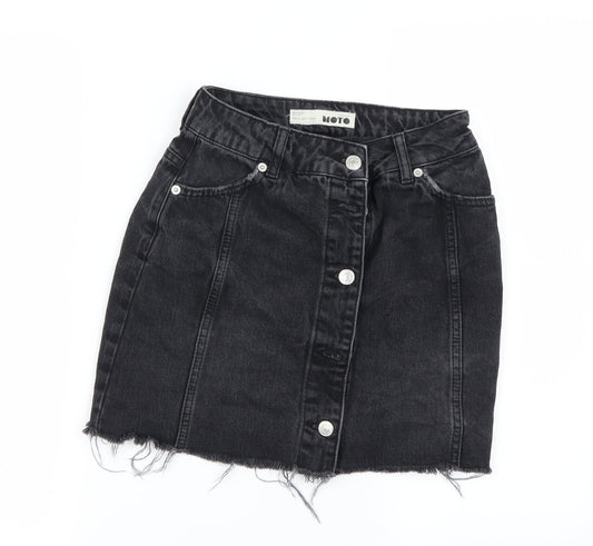 Topshop Womens Black   A-Line Skirt Size 8