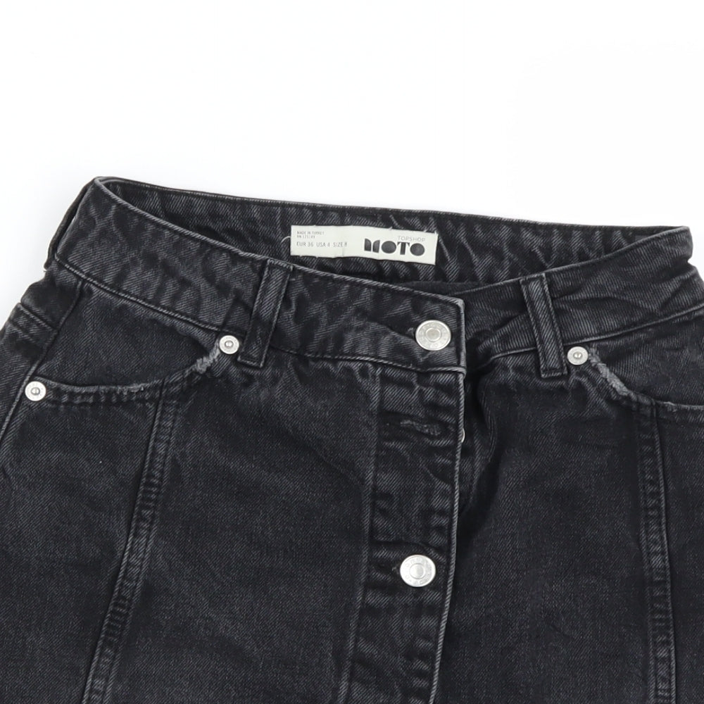 Topshop Womens Black   A-Line Skirt Size 8