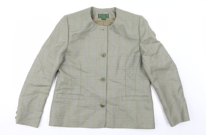 Preloved bquorian Womens Green Check  Jacket Blazer Size 16 - Front
