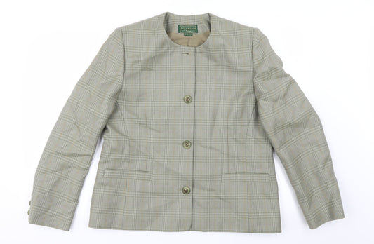 bquorian Womens Green Check  Jacket Blazer Size 16
