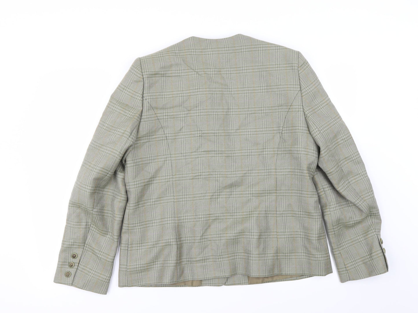 bquorian Womens Green Check  Jacket Blazer Size 16