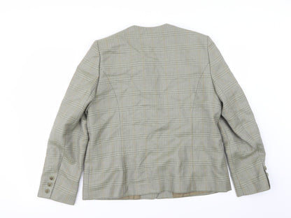 Preloved bquorian Womens Green Check  Jacket Blazer Size 16 - Back