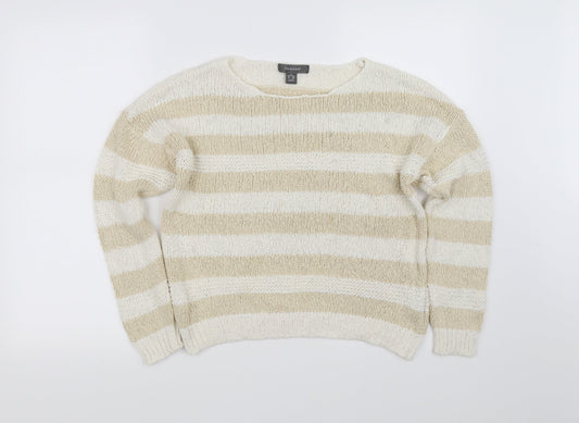 Primark Womens Beige Striped  Pullover Jumper Size M