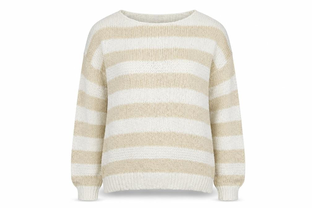 Primark Womens Beige Striped  Pullover Jumper Size M