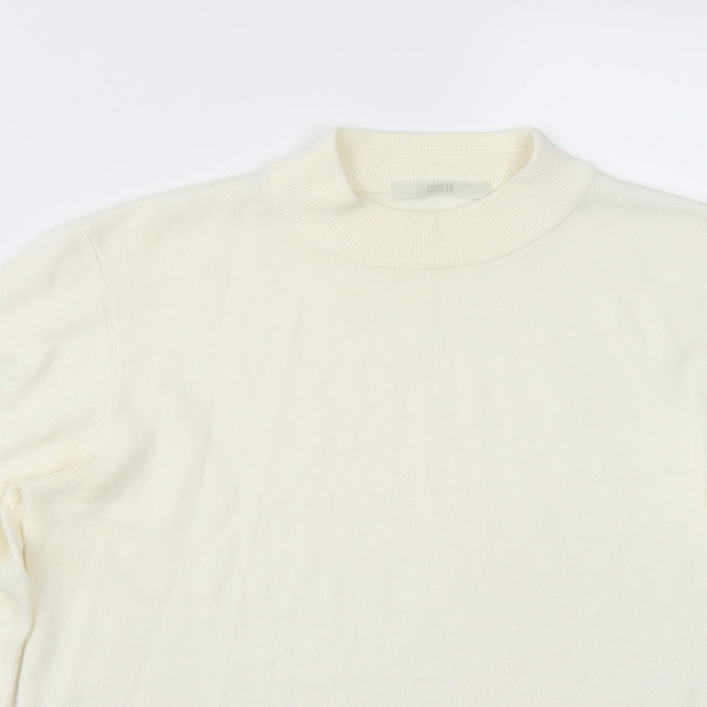 Marks and Spencer Womens White   Pullover Jumper Size 14