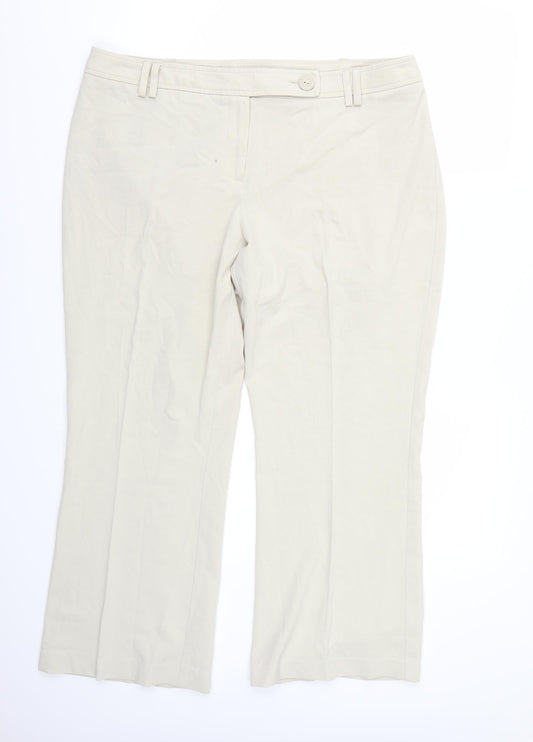 Marks and Spencer Womens Beige   Trousers  Size 18 L26 in